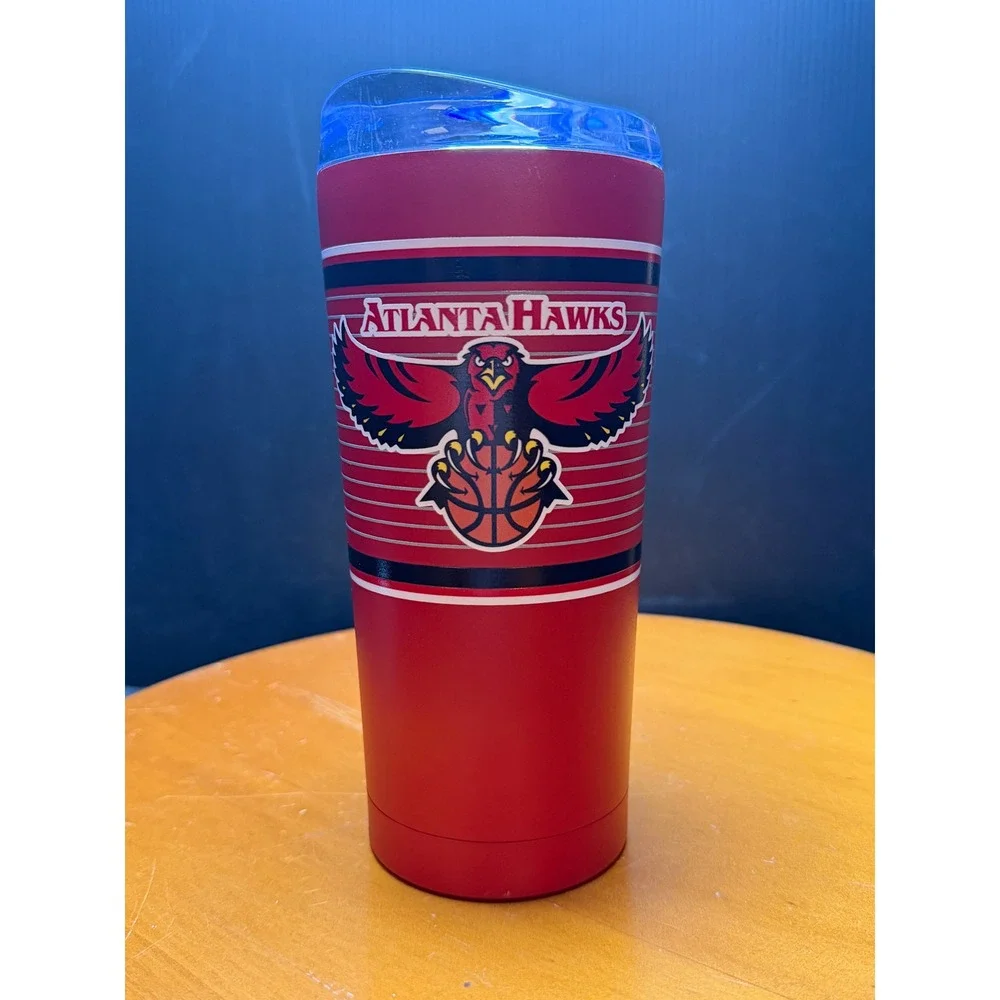 Atlanta Hawks Logo Brands 20oz Red Powder Coat Insulated Stainless Steel Tumbler